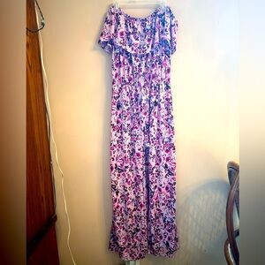 Off the shoulder romper with skirt. Size large.